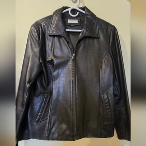 Covington Genuine Leather Lambskin Zip Front Jacket.